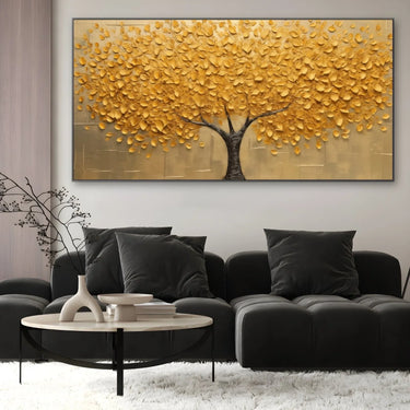 Quadro Stampa su Tela Albero dorato - CupidoDesign