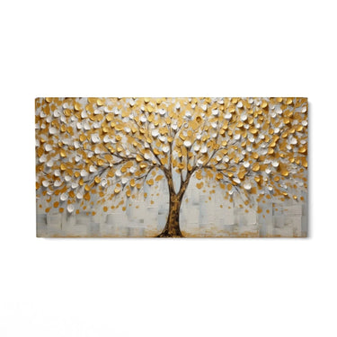 Quadro Stampa su Tela Albero Solare Gold - CupidoDesign