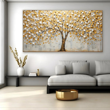 Quadro Stampa su Tela Albero Solare Gold - CupidoDesign