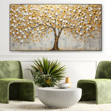 Quadro Stampa su Tela Albero Solare Gold - CupidoDesign