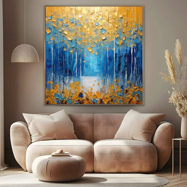 Quadro Stampa su Tela Azzurro Dorato - CupidoDesign