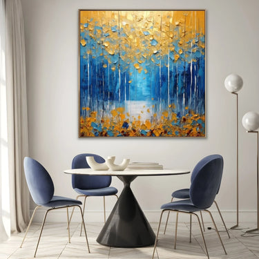 Quadro Stampa su Tela Azzurro Dorato - CupidoDesign