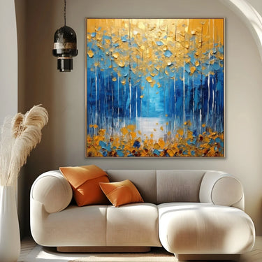 Quadro Stampa su Tela Azzurro Dorato - CupidoDesign