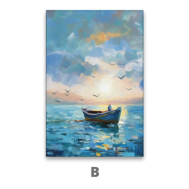 Quadro Stampa su Tela Barca solitaria - CupidoDesign