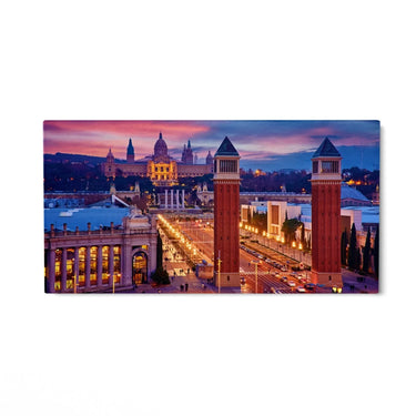 Quadro Stampa su Tela Barcellona di Notte, Spagna - CupidoDesign