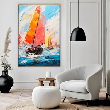 Quadro Stampa su Tela Barche nella Tempesta - CupidoDesign