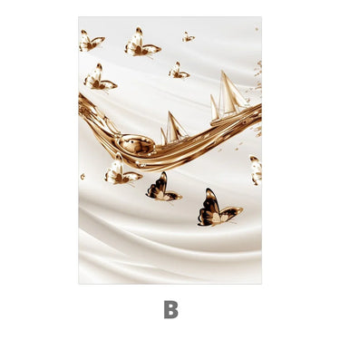 Quadro Stampa su Tela Barchetta nel Flusso Set da 3 50x70cm Con Cornice Bianca - CupidoDesign