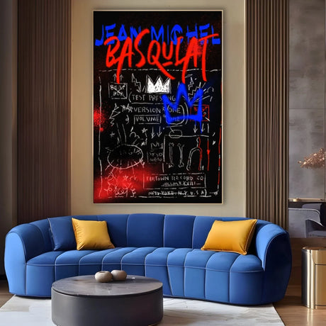 Quadro Stampa su Tela Basquiat Black - CupidoDesign