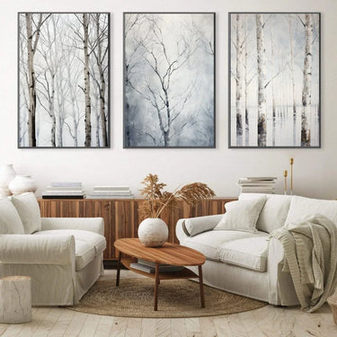 Quadro Stampa su Tela Betulle d'inverno - CupidoDesign