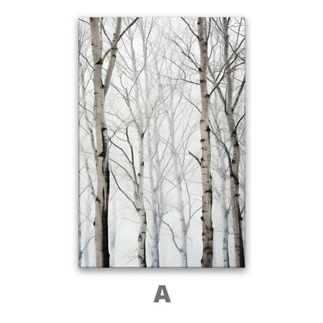 Quadro Stampa su Tela Betulle d'inverno - CupidoDesign