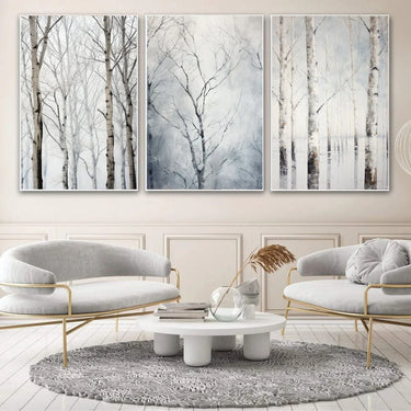 Quadro Stampa su Tela Betulle d'inverno - CupidoDesign