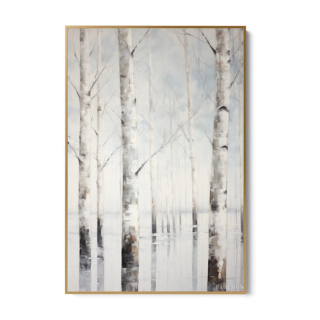 Quadro Stampa su Tela Betulle d'inverno - CupidoDesign