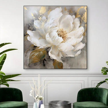 Quadro Stampa su Tela Bianca Peonia - CupidoDesign