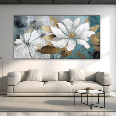 Quadro Stampa su Tela Bianca Sinfonia Floreale - CupidoDesign