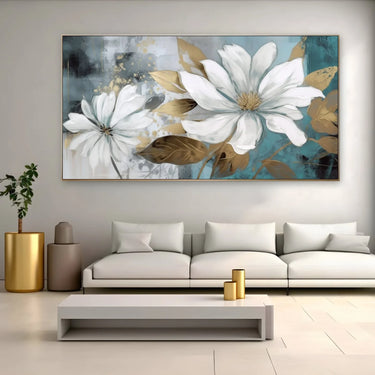 Quadro Stampa su Tela Bianca Sinfonia Floreale - CupidoDesign