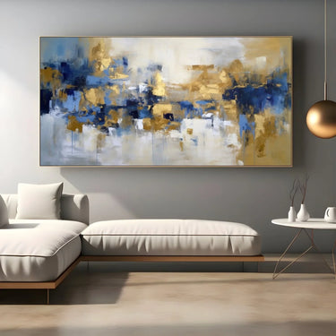 Quadro Stampa su Tela Blue & Gold - CupidoDesign