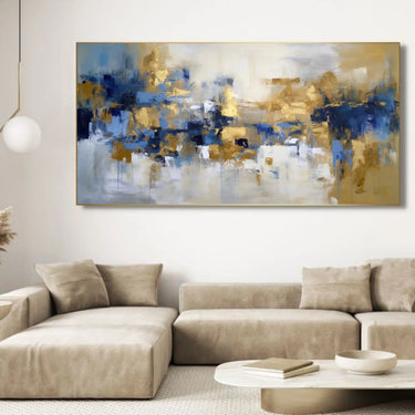 Quadro Stampa su Tela Blue & Gold - CupidoDesign