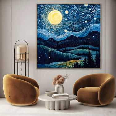 Quadro Stampa su Tela Bosco sotte le stelle - CupidoDesign