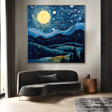 Quadro Stampa su Tela Bosco sotte le stelle - CupidoDesign