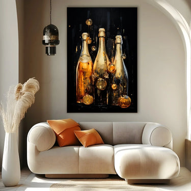 Quadro Stampa su Tela Bottiglie di Champagne - CupidoDesign