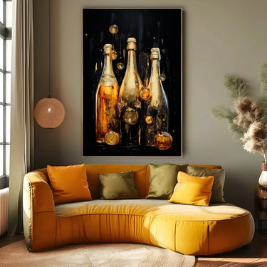 Quadro Stampa su Tela Bottiglie di Champagne - CupidoDesign