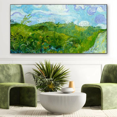 Quadro Stampa su Tela Campi di grano verde, Vincent Van Gogh - CupidoDesign