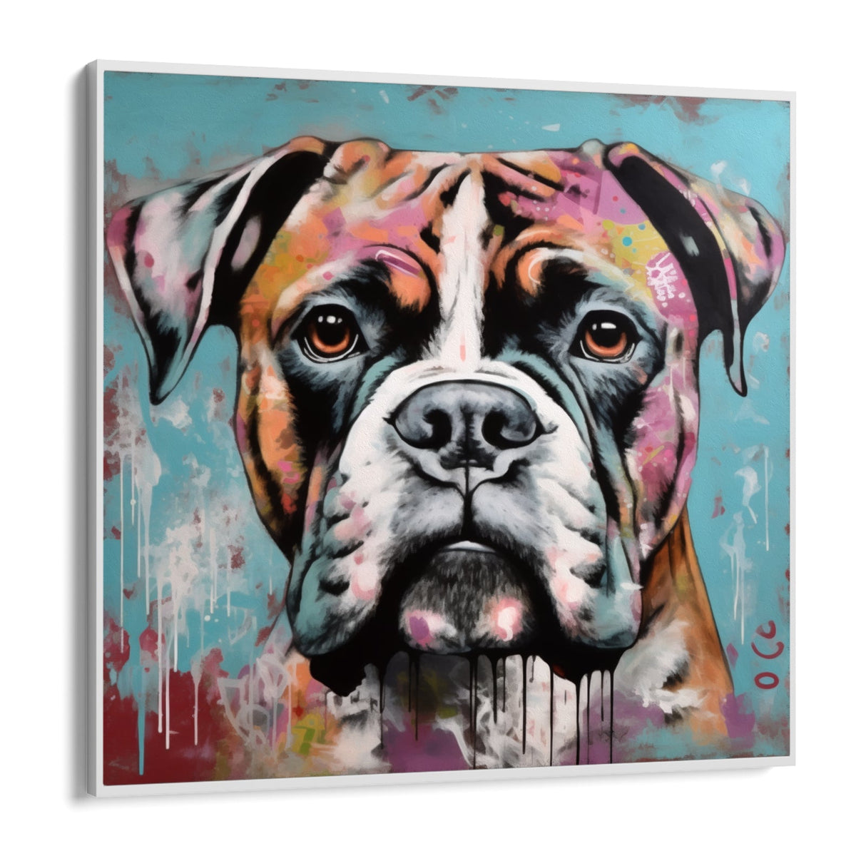 Graffiti blauwe hond