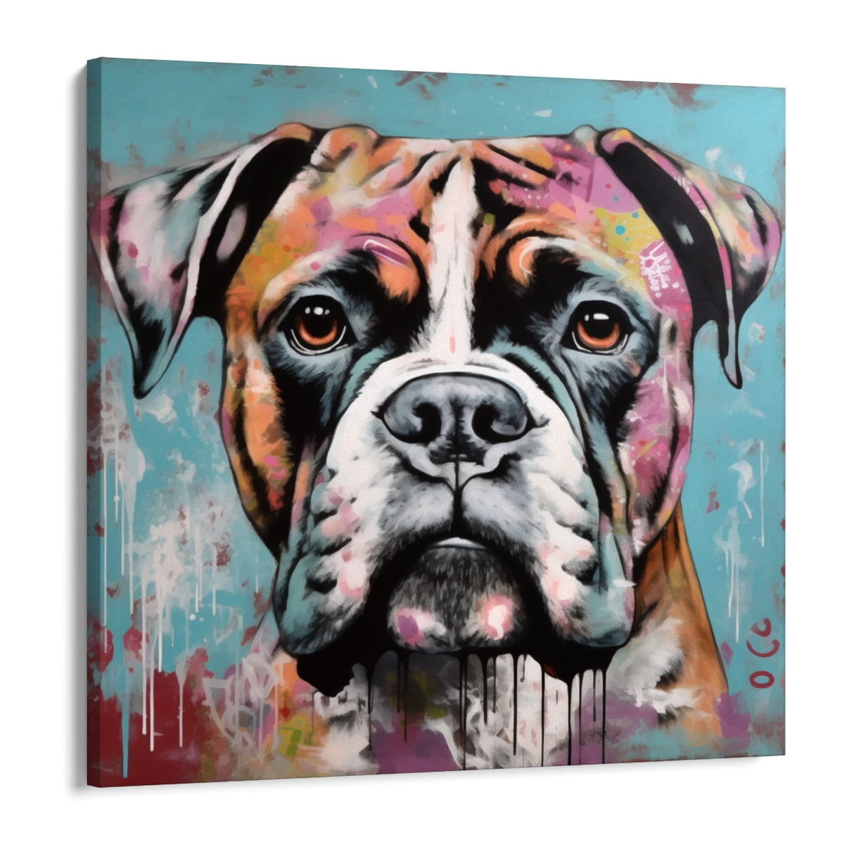 Graffiti blauwe hond