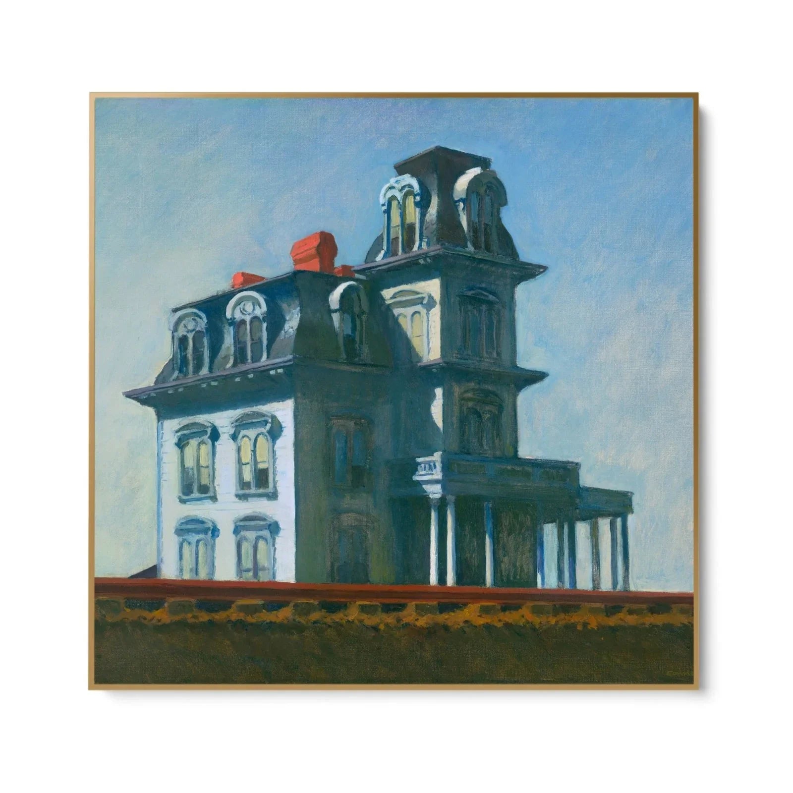 Quadro Stampa su Tela Casa lungo la ferrovia, Edward Hopper - CupidoDesign