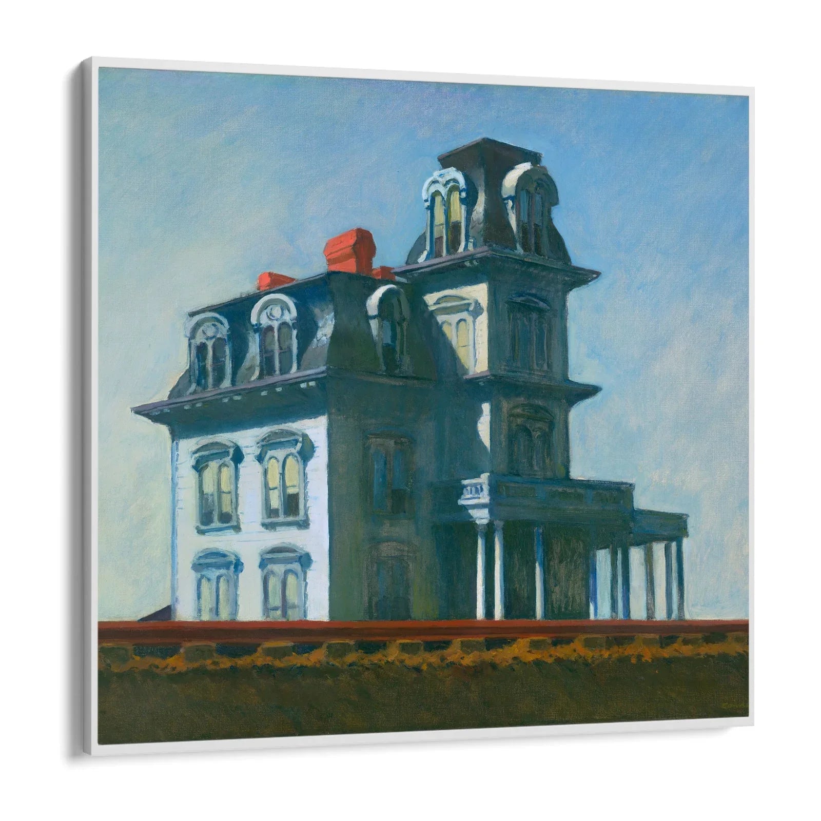 Quadro Stampa su Tela Casa lungo la ferrovia, Edward Hopper - CupidoDesign