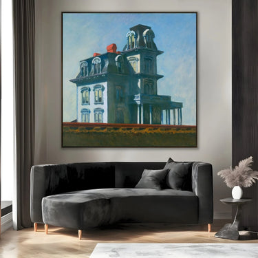 Quadro Stampa su Tela Casa lungo la ferrovia, Edward Hopper - CupidoDesign