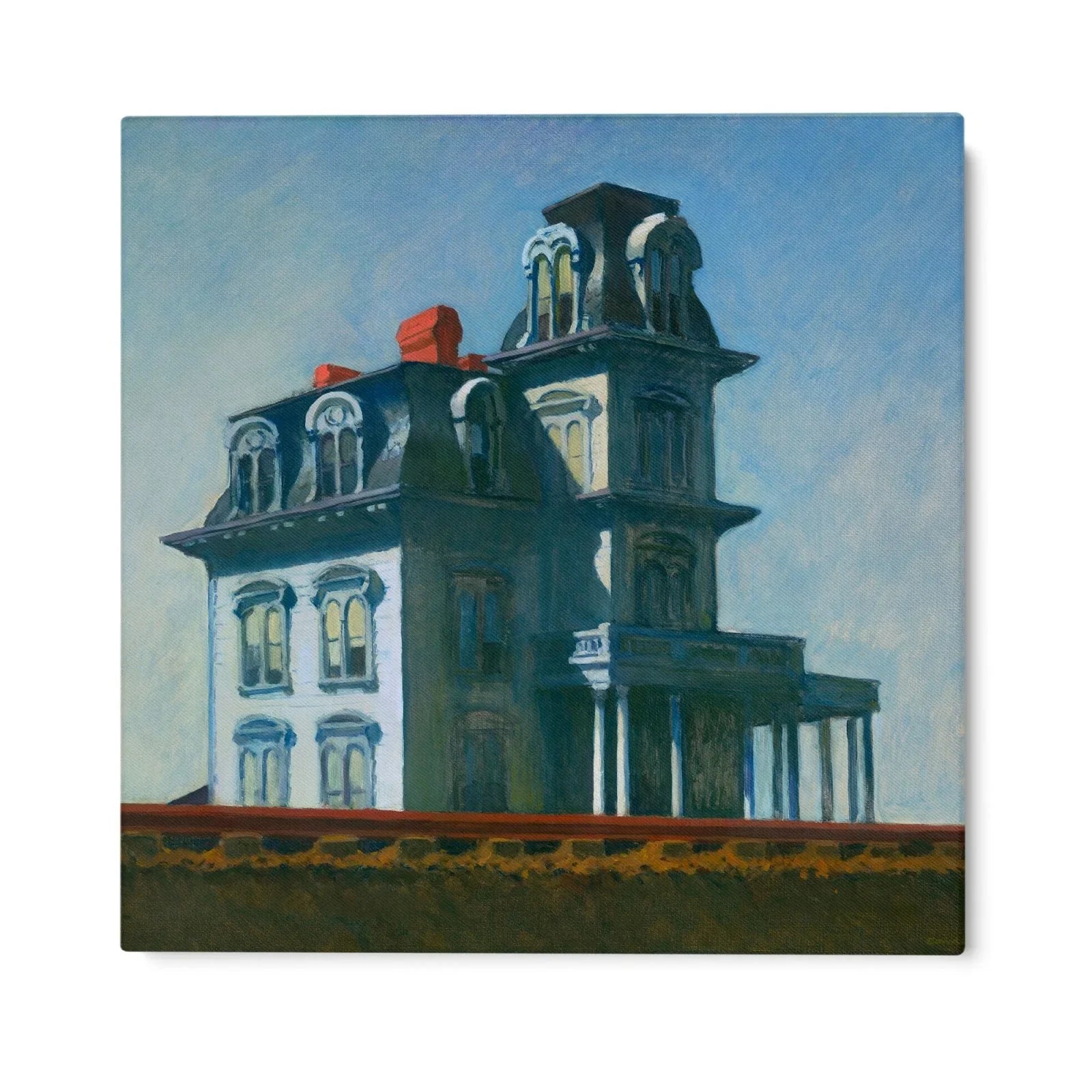 Quadro Stampa su Tela Casa lungo la ferrovia, Edward Hopper - CupidoDesign
