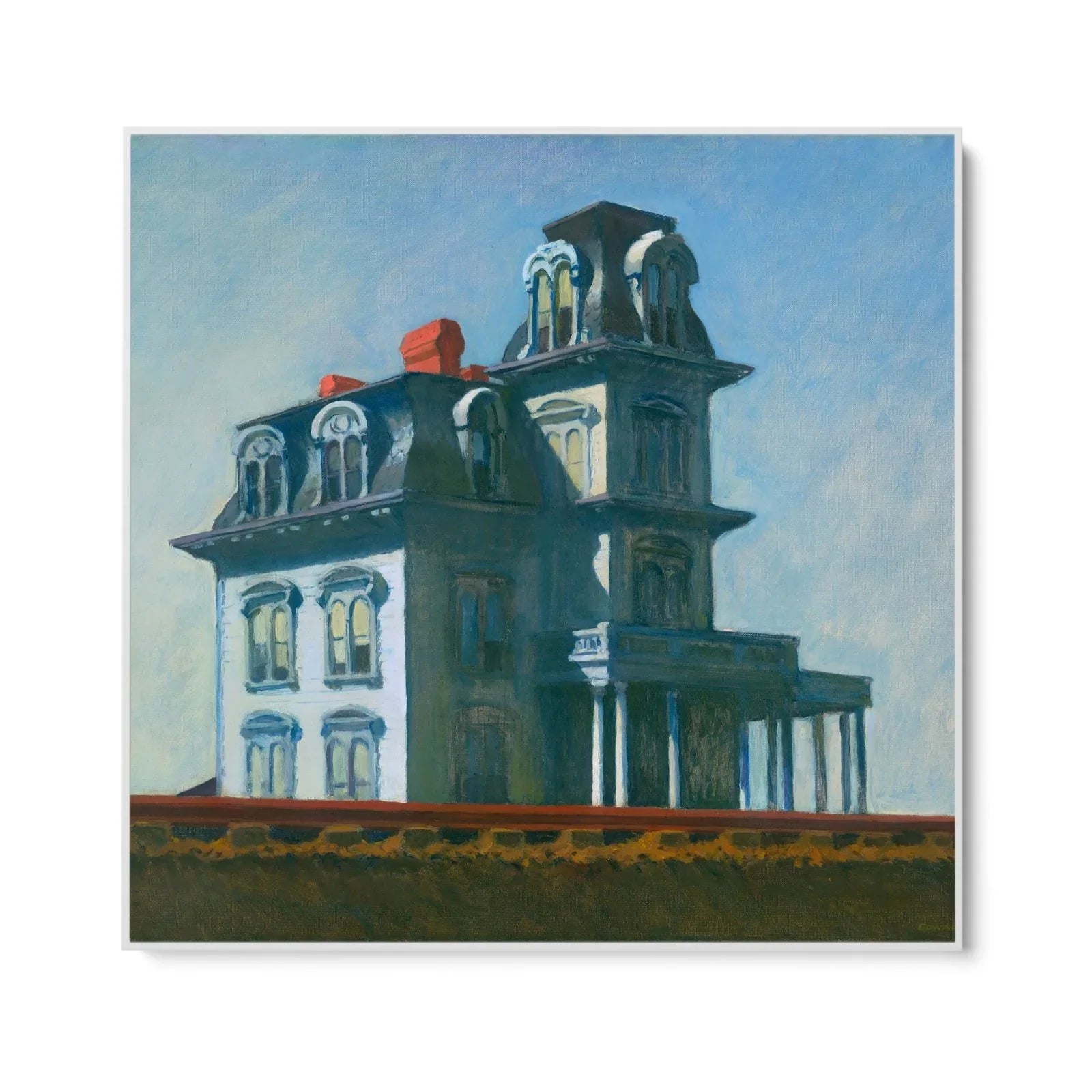 Quadro Stampa su Tela Casa lungo la ferrovia, Edward Hopper - CupidoDesign