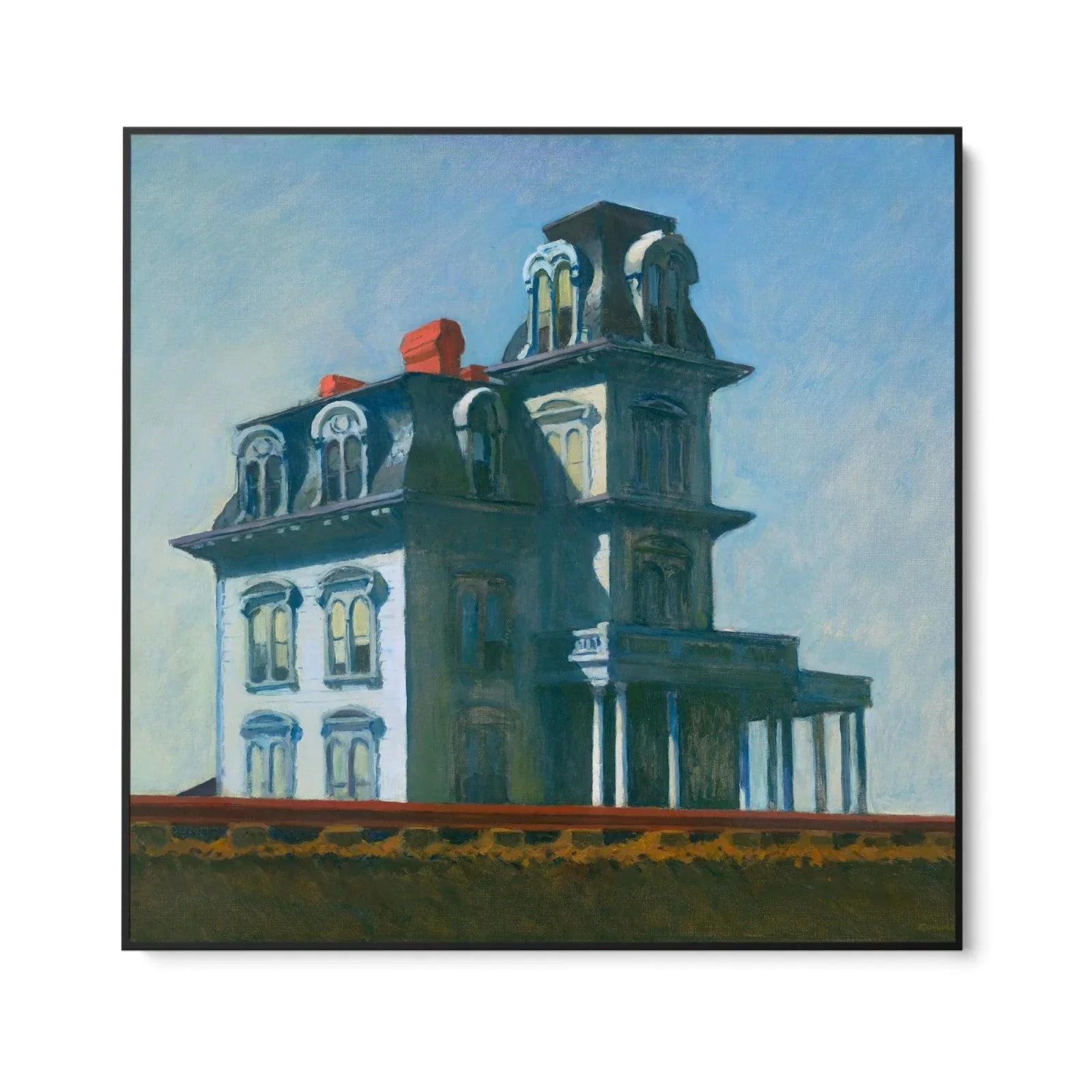 Quadro Stampa su Tela Casa lungo la ferrovia, Edward Hopper - CupidoDesign