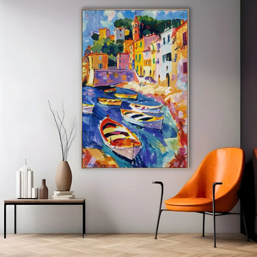 Quadro Stampa su Tela Colorata Cinque Terre, Liguria - CupidoDesign