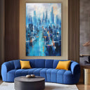 Quadro Stampa su Tela Città Azzurra - CupidoDesign