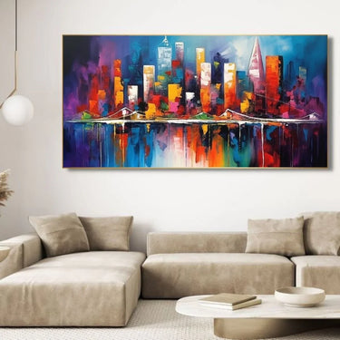Quadro Stampa su Tela Città dei colori - CupidoDesign