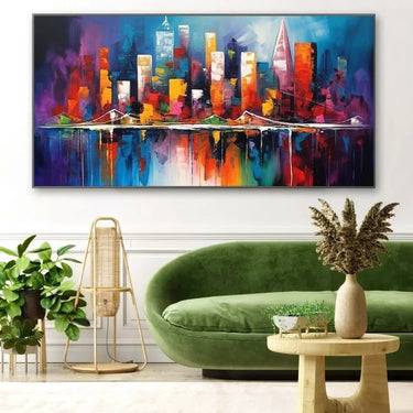 Quadro Stampa su Tela Città dei colori - CupidoDesign