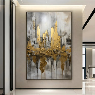 Quadro Stampa su Tela Città Dorata - CupidoDesign