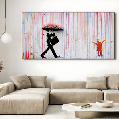 Ploaie colorată, Banksy