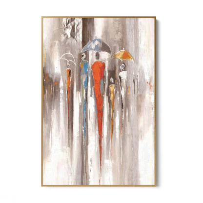 Colors In The Rain 70x100cm met gouden frame