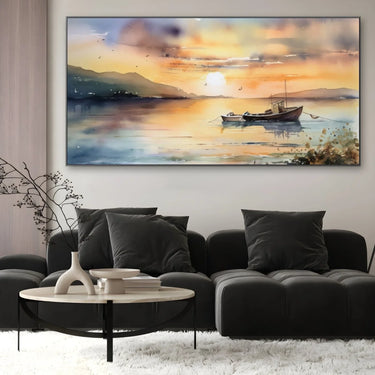Quadro Stampa su Tela Crepuscolo sul lago - CupidoDesign