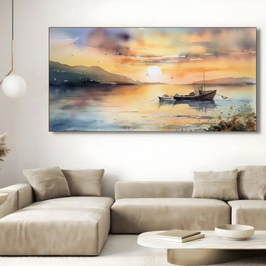 Quadro Stampa su Tela Crepuscolo sul lago - CupidoDesign