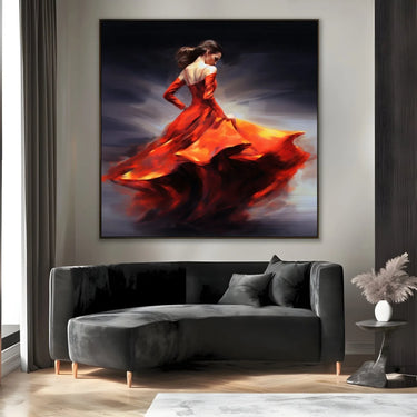 Quadro Stampa su Tela Danza Vestita di Rosso - CupidoDesign