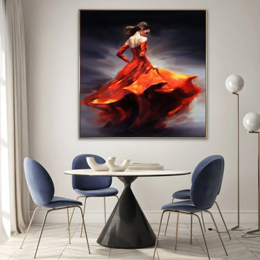 Quadro Stampa su Tela Danza Vestita di Rosso - CupidoDesign
