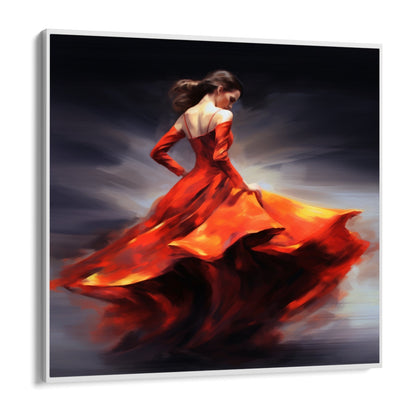 Tanec oblečený v červenom