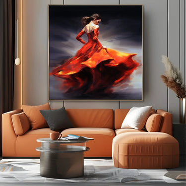 Quadro Stampa su Tela Danza Vestita di Rosso - CupidoDesign