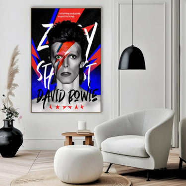 Quadro Stampa su Tela David Bowie Graffiti - CupidoDesign