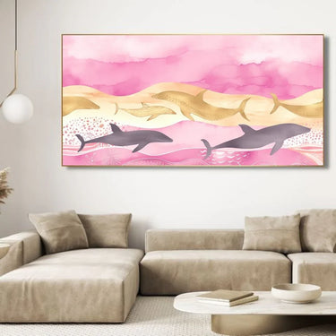 Quadro Stampa su Tela Delfini - CupidoDesign