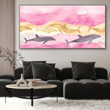 Quadro Stampa su Tela Delfini - CupidoDesign